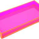 Acrylic Tray for Vanity Makeup Perfume Jewelry 12x6'' Small Decorative Tray for Bathroom Dresser Tops Candle Sink Counter, Neon Pink