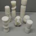 7-Pack Pillar Candles - Soy Wax Handmade Ribbed Candles for Home Decor, Housewarming Gift, Shelf & Table Decor - Aesthetic Modern Candles Set (White)