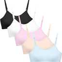 Nubofy Teens Training Bras for Girls Kids Padded Tweens Bra Adjustable Straps, Size: One Size