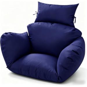 23.6 x 26.8 x 19.7 Inch Egg Chair Cushion Replacement, Thick Soft Hanging Swing Chair Cushion with Headrest Pillow for Patio Indoor Outdoor, Blue