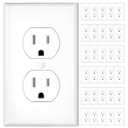 Amico 30 Pack 15 Amp Duplex Outlets with Wall Plates Bundle, UL Listed, Heavy-Duty 2-Pole 3-Wire Tamper Resistant Electrical Outlets Receptacles, Self-Grounding, Suitable for Home and Business, White