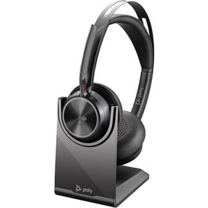 Poly - Voyager Focus 2 UC USB-A Headset with Stand (Plantronics) - Bluetooth Stereo Headset with Boom Mic - USB-A PC/Mac Compatible - Active Noise Canceling - Works with Teams (Certified), Zoom & more