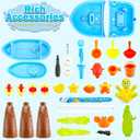 Water Table for Toddlers 1-3 Outdoor Toys for Kids Ages 4-8, 3-Tier Kids Sand Water Tables with Fishing Game Set, Beach Water Table Sensory Activity Toy for Toddlers Ages 3-5 Girls Boys Outside Play, 32.5 in 25 in 16.5 in
