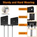 6x6 Concrete Post Base(4 PCS), Deck Post Base Holder Ground Spike for Concrete, Decking Post Brackets with 3 Anchor Rods, Post Base for Pavilion Deck Porch Handrail Railing