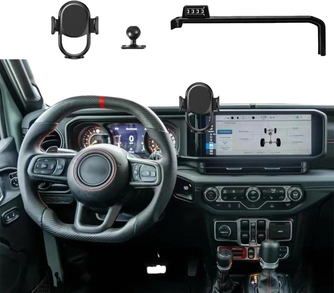 Car Phone Holder for 2024 Jeep Wrangler Accessories Phone Mount Hands Free 360 Degree RotationCompatible for All Phones Black Car Phone Holder for 2024 Jeep Wrangler Accessories Phone Mount Hands Free 360 Degree RotationCompatible for All Phones Black