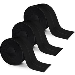 3 Rolls 10.5 Feet Caulk Tape Toilet Caulking Strip Self Adhesive Bathroom Sealing Peel and Stick Caulk Strip for Bathtub, 1.5 Inches (Black)
