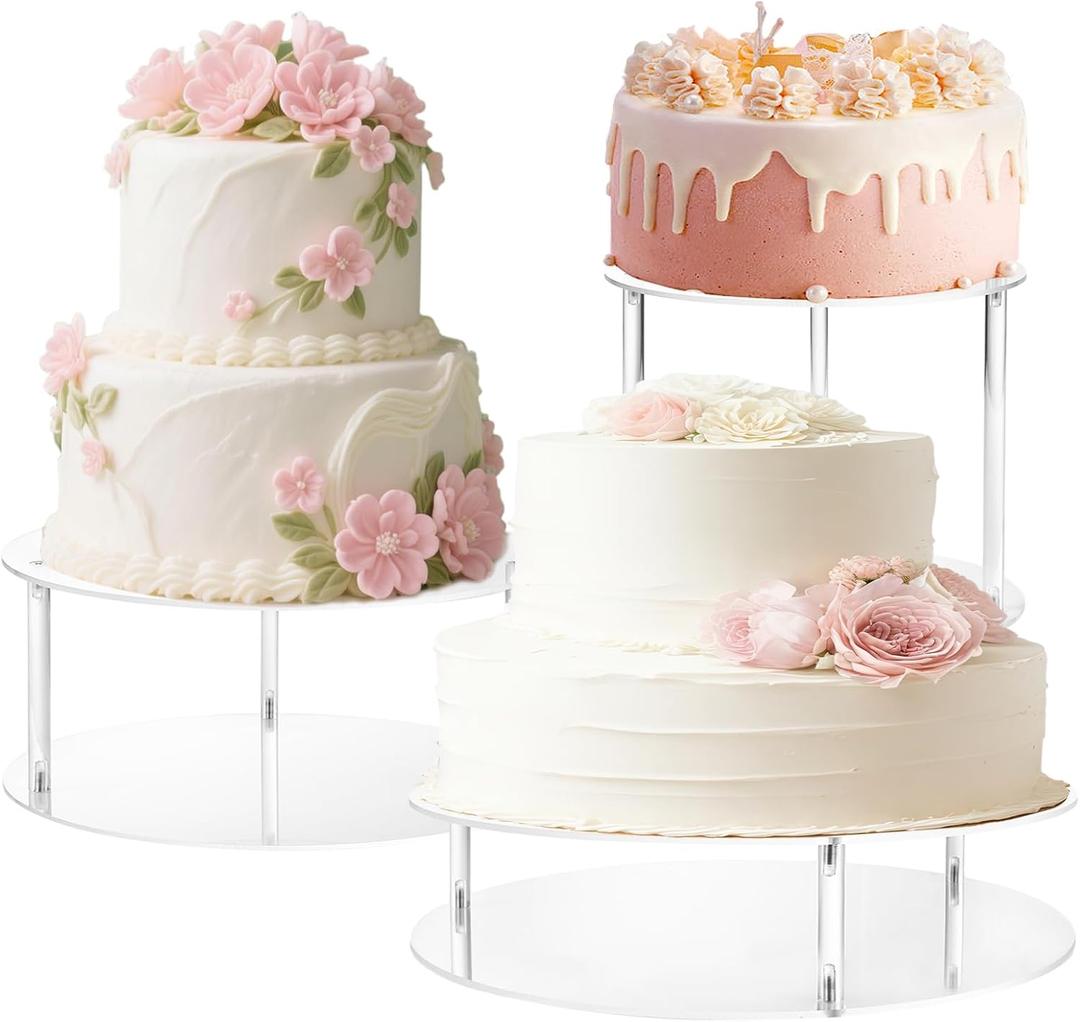 QTLCOHD 3 Tier Acrylic Cupcake Stand - Clear Tiered Dessert Stand for Wedding & Birthday Party