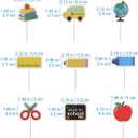 DOITOOL 36 Pcs Back to School Cake Decoration Flags for Party Desserts Classroom Supplies Cake and Cupcake Toppers School Activity Decorations