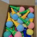 Meirrnyyu 24 Pcs 4inch Ice Cream Foam Ball Launcher, Mini Ice Cream Cone Shooter Toys for Kids, Children, Carnival Prize, Party Favors