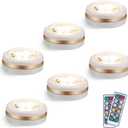 LEASTYLE Puck Lights with Remote,Wireless Under Cabinet Lighting Battery Operated,Nightlight with Adjustable Brightness and Timer,Under Counter Light for Kitchen,Bedroom,Closet,Display,Bookshelf (6 Pack)