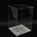 8x12'' Transparent Acrylic Display Box, Doll Doll Display Box,Collectible Display Box with Wooden Base, Suitable for Collecting and displaying Doll Dolls, Commemorative Trophies, Model Toys (White)
