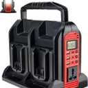 350W Power Inverter for Craftsman 20v V20 Battery, 4-Ports DC 20V to AC 110-120V Pure Sine Wave Battery Inverter with 3 USB-A Port, 1 USB-C Port,300lm LED Light for Camping Travel Emergency(Tool Only)