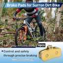 6 PCS Brake Pads for Surron, Front & Rear Brake Pads for Surron Light Bee X/S, Talaria Sting MX3 MX4 XXX, Segway X260 X160, eRide Pro SS 2.0/3.0 SR S 72V, Rawrr Mantis X Mini R/R17 48V Mantis Mini Pup