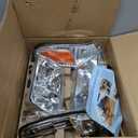 Headlights Assembly Fit For 1998-2011 Ford Crown Victoria w/Corner Headlamp 98-11 Crown Victoria Passenger and Driver Side (Chrome Housing Amber Reflector)