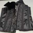 Men Dress Waistcoat Vintage Corset Vest Lace Up Boned Black Formal Tops Wedding Stage (Medium)
