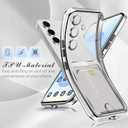 Neivi for Samsung Galaxy S25 Plus Case with Card Holder, Electroplated Flash Bumper Clear Slim Case for Samsung S25 Plus Shockproof Transparent Silicone Cover Galaxy S25 Plus 5G Phone Case (Black)