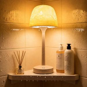 Waterproof Shower Lamp, Bathroom Lamp with 16 Color Ocean Wave Projector | Spa-Like Rechargeable Shower Light with Remote & Touch Control Dimmable, Cordless Mood Night Light for Inside Showe, Bathtub
