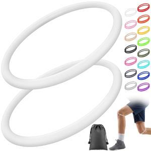 Foilswirl Silicone Patella Knee Band for Basketball Patella Tendon Support Knee Pain Running Tendon Brace Support Strap(2,White,S)