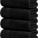 Tens Towels Pack of 4 Extra Large Bath Towels 30 x 60 Inches, 100% Cotton, Larger & Lighter Weight, Quicker to Dry, Super Soft and Absorbent, Perfect for Bathroom, Black