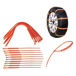 Universal Snow Chains - Adjustable, Anti-Skid Tire Cables for Most Cars (6.5-15.15 inch), 10 PCS