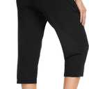 OLIKEME Women's Yoga Capri Pants Loose Drawstring High Waisted Sweatpants Lounge Running Gym Short with Pockets (L)
