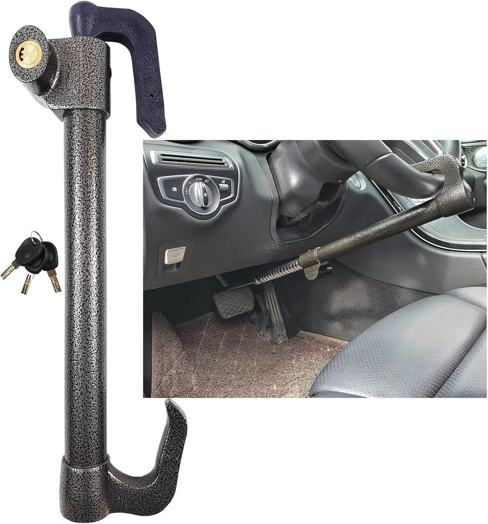 Steering Wheel Lock Anti-Theft Device, Esploratori Anti Theft Car Device, Car Lock,Car Anti Theft Device, Car Theft Prevention,Car Security Products,Antitheft Products(33.5in) (Black)