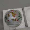 PHITRIC Christmas Decorations Indoor, Sparkling Snowman Globes with LED Lights and Timer, Tabletop Xmas Decor for Fireplace, Table, Home Decor Indoor