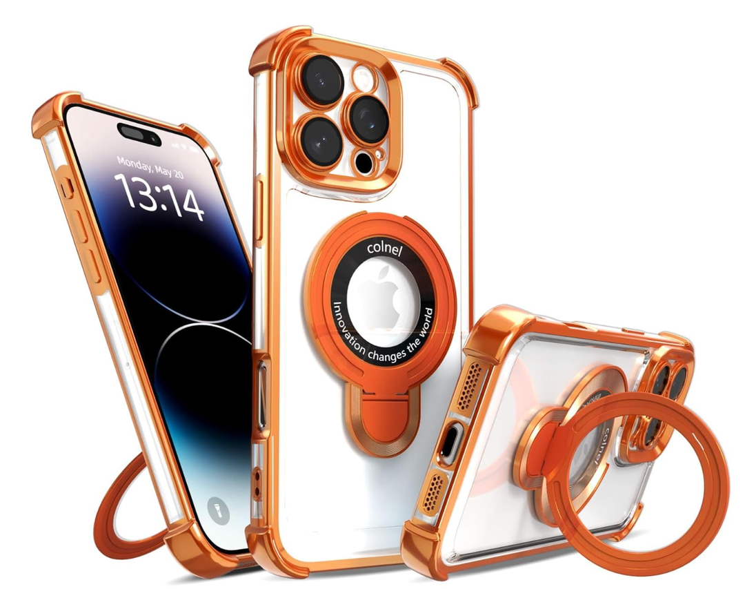 IAIYOXI for iPhone 16 Pro Max Case with Strong Magnetic Ring Stand, Military-Grade Shockproof, 4 Airbag Corners Protective, Fit for MagSafe, Kickstand Phone Case for iPhone 16 Pro Max - Black