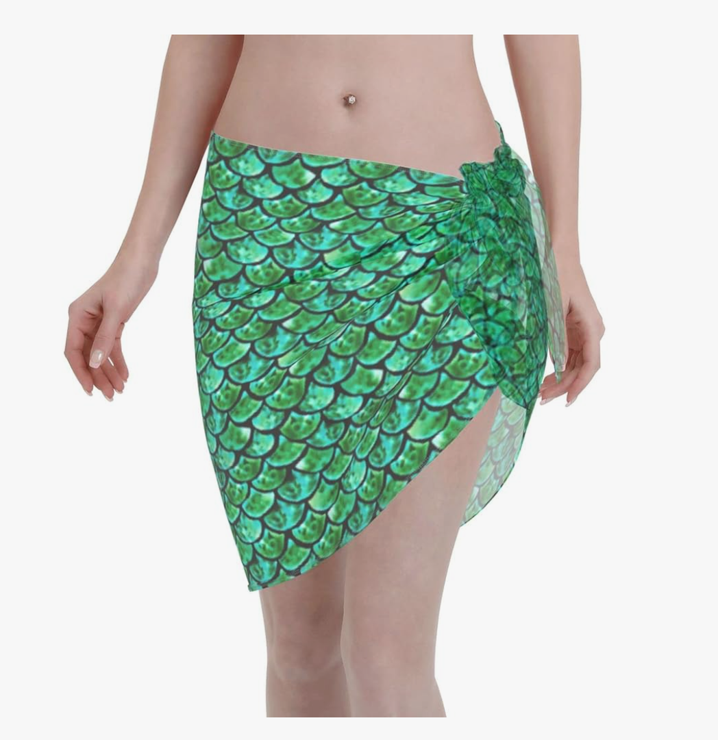 Rainbow Love Women Short Sarong Beach Wrap Sheer Bikini Chiffon Swimsuit Cover Up Skirt For Swimwear