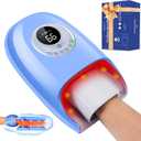 Cordless Hand Massager with Heat and Compression, 3D Kneading Hand and Wrist Massagers for Arthritis, Pain Relief and Carpal Tunnel with Fan Cooling & Heating for Finger Numbness Relief, Gifts (Blue)
