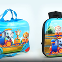 Emissary Todder Ride On Suitcase & Backpack Bundle - Kids Carry On Luggage Set