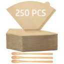 250 Count #2 Coffee Filter, Disposable Cone Coffee Filters For Pour Over and Drip Coffee Maker (2-6 cup)