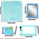 Locker Accessories Kit, Magnetic 57" Mirror Whiteboard With Marker & 12" Mini Rug, Blue Organizer for Girls School Office Gym Accessories Coat Lockers