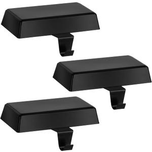 Hxezoc 3 Pack Black Christmas Stocking Holders, Metal Mantel Stocking Hangers, Weighted Metal Hanging Hooks for Christmas Fireplace Mantel Decorations Christmas Holiday Supplies