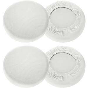 uxcell 4 Pack Stool Covers Round, 16-18 Inch Bar Stool Covers Washable Dustproof Slipcover Seat Cushion with Elastic for Bar Kitchen Living Room Decor, White