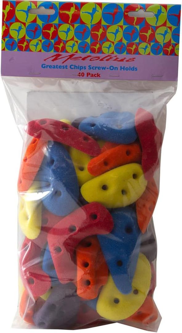 Metolius, PU Greatest Chips Screw On - 40-Pack (Multi-colour)