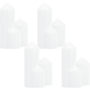 12 Pcs White Pillar Candles Bulk Set, Elegant Decorative White Candles2 in x 3, 4, 6 Inch Assorted Size Unscented Pillar Candles Bulk for Home Decor, Weddings, Centerpiece