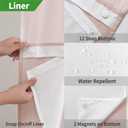 Eachope Extra Long No Hooks Needed Linen Textured Shower Curtain with Snap-in Fabric Liner Set,Blush Hotel Luxury Decor Shower Curtains for Bathroom,Waterproof & Washable,71Wx86H