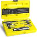 Topec 9 Piece Jumbo Spiral Flute Extractor -Easy Out Bolt Screw Extractor Set Square Shank Reverse Bit Set for Removing Broken Screws, Bolts, and Studs with Reverse Drill Bit Extractor Set
