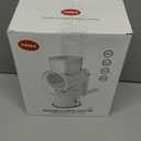 Rotary Cheese Grater with Handle - Vegetable Shredder with 5 Blades & Strong Suction Base, Round Slicer & Food Chopper for Kitchen (Black)