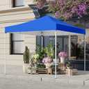 Shades 10x10 Pop Up Canopy, Heavy Duty Beach Tent with Carrying Bag for Easy Moving, Sun Shelter for Parties, Events, Camping, Outdoor Gazebo with 420D PU Coated Waterproof Blue Fabric