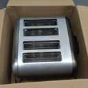 Cuisinart 4 Slice Toaster, Compact Stainless Steel Toaster with Extra-Wide Slots for Toasting Bread, French Toast, Bagels and Pastries, Defrost & Reheat Functions, CPT-180BKSP1, Black/Stainless Steel