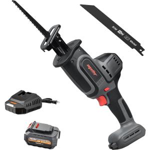 Mellif Brushless Reciprocating Saw Compatible with Dewalt 20v Max Battery, with 20V 4.0Ah Battery & Charger, 1" Stroke Length, 3000 SPM, Variable Speed, Quick Blade Change, LED Light