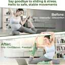 Pilates, Yoga Socks with Non Slip Grips for Women, Crew Grip Sock for Barre Shoes, Pilates Outfit Pack of 4 (Green)