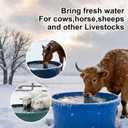 500W Chicken Water Heater with Thermostat,Cast Aluminum Submersible Bird Bath De-Icer for Plastic/Metal Poultry,Power Cord 9.8 Ft,Black