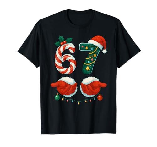 67 Christmas 6 7 Meme Pajamas Holiday Gen Alpha Slang T-Shirt, Medium