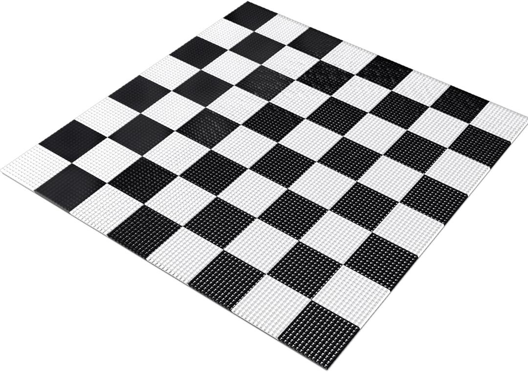 7.9*7.9ft Giant Chess Board, Chess Not Included, Plastic Giant Mat for Outdoor Yard Lawn Games, Compatible with 25 Inch 37 Inch 49 Inch Chess Sets and 10 Inch Checkers