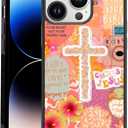 Classic Religious Sayings Christian Phone Case Fit for iPhone 14 Pro  TPU Orange Aesthetic Cross God Jesus Phone Cover Gift for Boy Girl Men Women