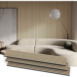 Acoustic Wood Wall Panels,3-Pack 94.5" x12.6" Natural Wood Veneer, Natural Walnut Acoustic Panels for Homes, Offices, Studios Wall and Ceiling