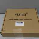 FUTEI Beige Decorative Throw Pillow Covers 18x18 Inch Set of 2,Soft Chenille Striped Textured Cushion Covers,Home Decor for Couch Bed Living Room Office Car